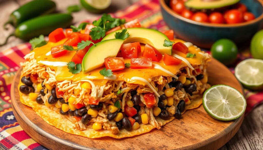 Southwestern Chicken Tostada Casserole