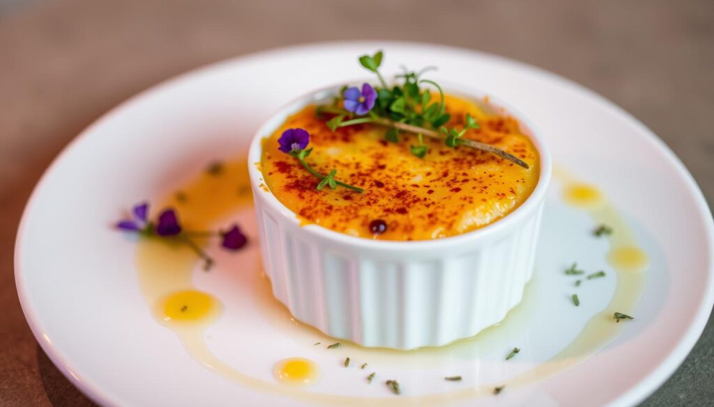 crab brulee presentation